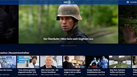 Einstiegseite der ARD Mediathek © ARD