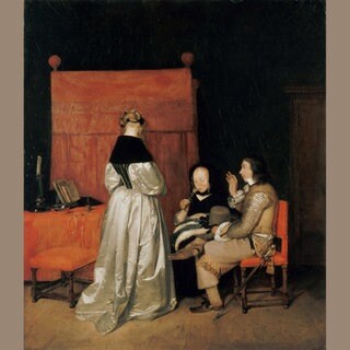The Gallant Conversation (The Paternal Admonition), ca 1654. Creator: Ter Borch, Gerard, the Younger (1617-1681). Archivfoto.