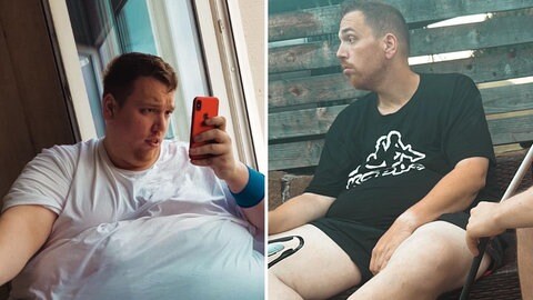 Vorher-Nachher-Vergleich: Daniel Meinold nahm rund 250 Kilogramm ab. 