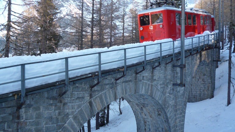 Chemin de fer du Montenvers im Winter