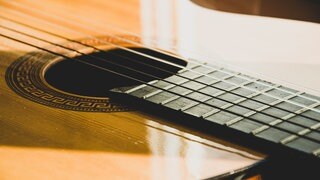 Closeup einer Gitarre