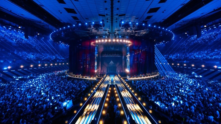 JJ performing Wasted Love as the Opening Number during the Grand Final of the Eurovision Song Contest at Wiener Stadthalle, Vienna 2026 on 15 May.