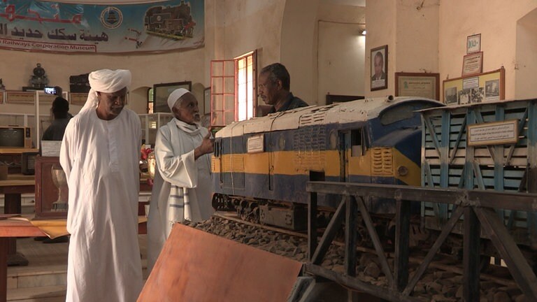 Model einer dieselelektrischen Lokomotive im Eisenbahnmuseum in der Eisenbahnstadt Atbara.