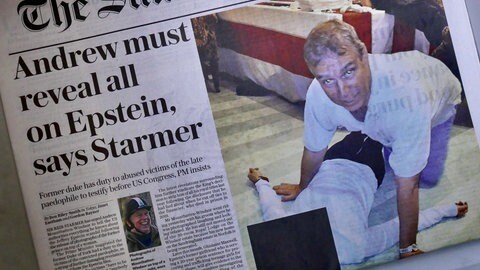 Titelseite der britischen Zeitung Sunday Telegraph mit einem Bild von Prince Andrew
