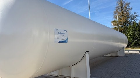 Einer der Wasserstoff-Tanks auf dem Testgelände in Freudenstadt