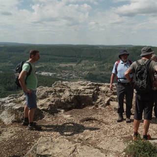 Aussicht auf der Schwäbischen Alb in der Nähe von der Burg Teck.