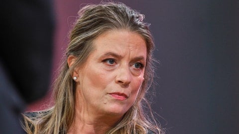 Die deutsche Journalistin und Literaturkritikerin Sandra Kegel auf der Frankfurter Buchmesse 2024.