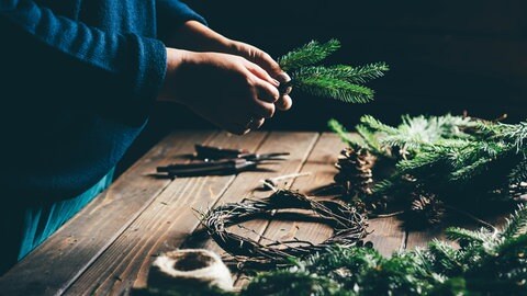 Materialien für Weihnachtsschmuck