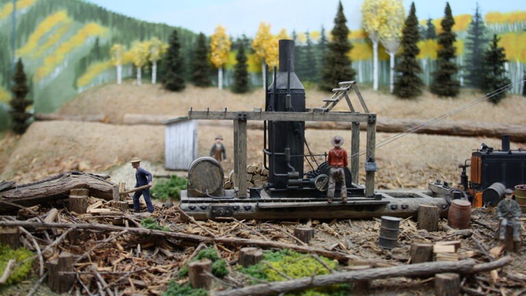Waldbahn-Szene auf der amerikanischen Modellbahn Convention 2011 in Sacramento