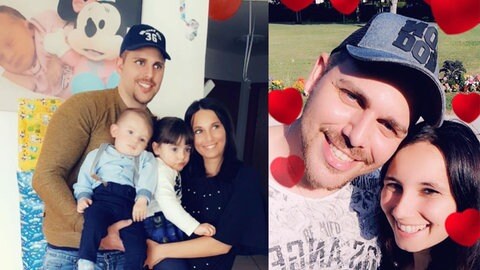 Bilder aus einem Familienalbum. Ein Mann hat zwei Kinder im Arm, neben ihm eine lächelnde Frau. In unserer Reihe "SWR1 Neuanfang" portraitieren wir Luana: Sie hat einen Raserunfall überlebt, ihr Mann und ihr Baby starben. Trotz des großen Traumas kämpfte sie sich zurück ins Leben.