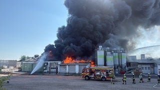 In einem Industriegebiet bei Sprendlingen in Rheinhessen ist am Sonntag eine Lagerhalle in Band geraten.