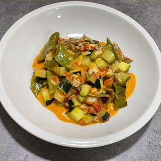 Bratbohnenpfanne mit Gorgonzolasahne