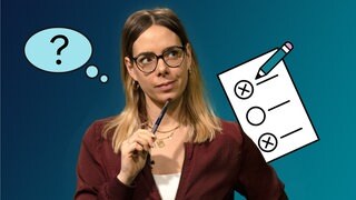 Kommunalwahl in RLP 2024: SWR-Moderatorin Antonia Hofmann überlegt, wie sie den Stimmzettel ausfüllt. Listenstimme, panaschieren, kumulieren - vieles ist möglich.