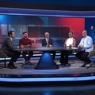 Moderator Florian Weber und seine Gäste