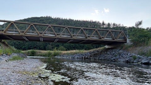 Behelfsbrücke über die Ahr bei Ahrbrück