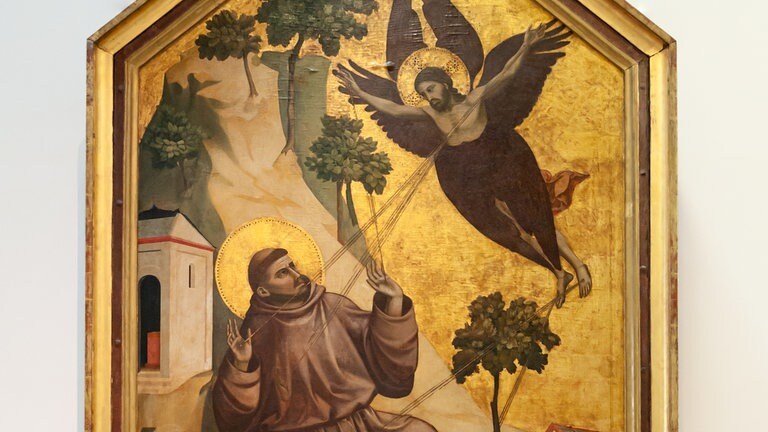 Die Stigmatisation des heiligen Franziskus von Assisi, ein Gemälde von Giotto, entstanden um 1295–1300 und im Louvre-Museum in Paris aufbewahrt.