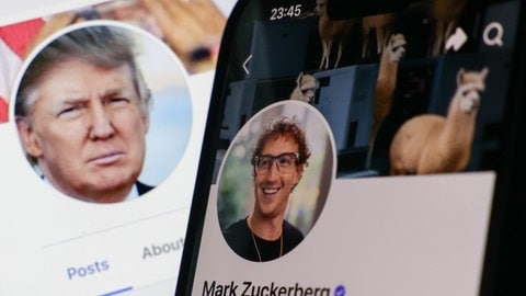 Die Profilbilder von Donald Trump und Mark Zuckerberg