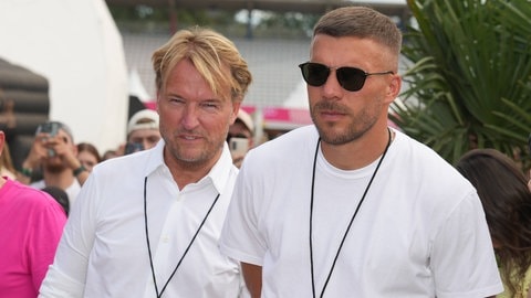 Lukas Podolski und Markus Krampe, die Veranstalter