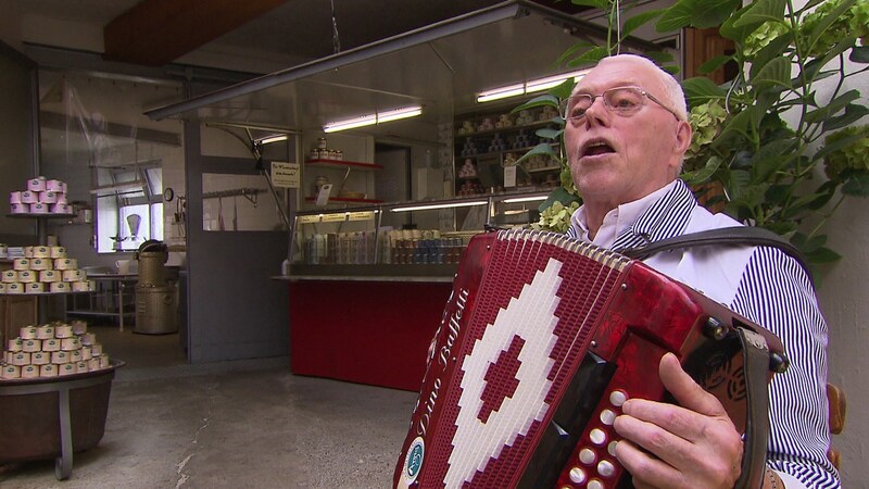 Der Metzger mit Ziehharmonika
