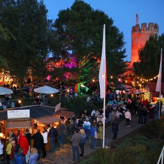 Das Festgelände unter der Ingelheimer Burg