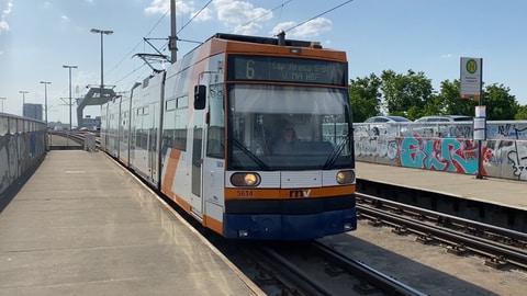 Wenn die Konrad-Adenauer-Brücke zwischen Ludwigshafen und Mannheim für Straßenbahnen wiedereröffnet ist, wird der Verkehr über die Kurt-Schumacher-Brücke stillgelegt. Die Haltestelle "Handelshafen", in die die Linie 6 einfährt, wird nicht mehr bedient.